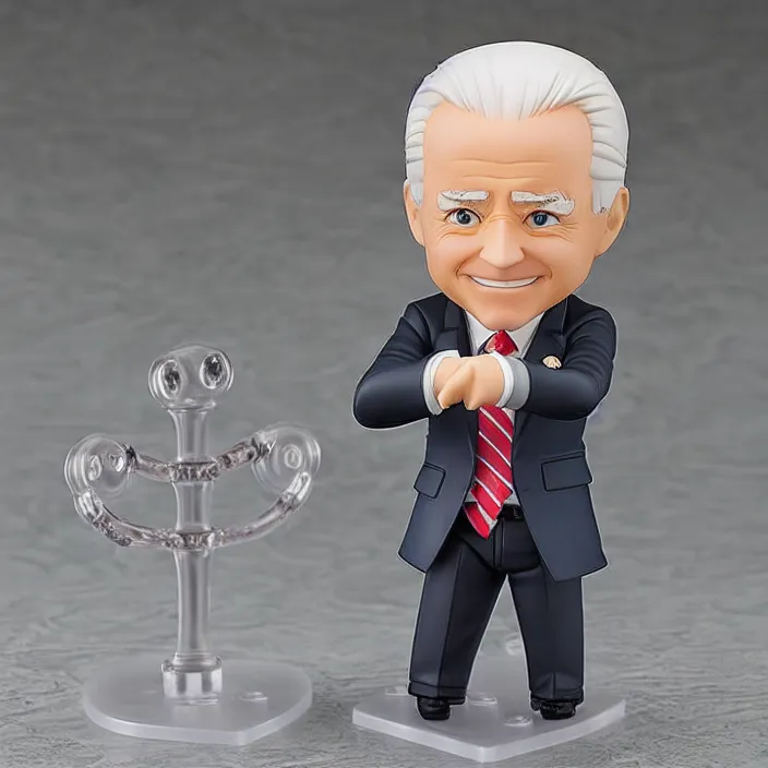 Image similar to an anime nendoroid figurine of Joe Biden, fantasy, figurine , product photo