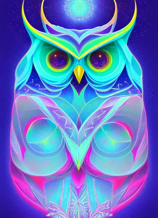 Image similar to symmetry!! product render poster vivid colors divine proportion owl, ice and snow, glowing fog intricate, elegant, highly detailed, digital painting, artstation, concept art, smooth, sharp focus, illustration,