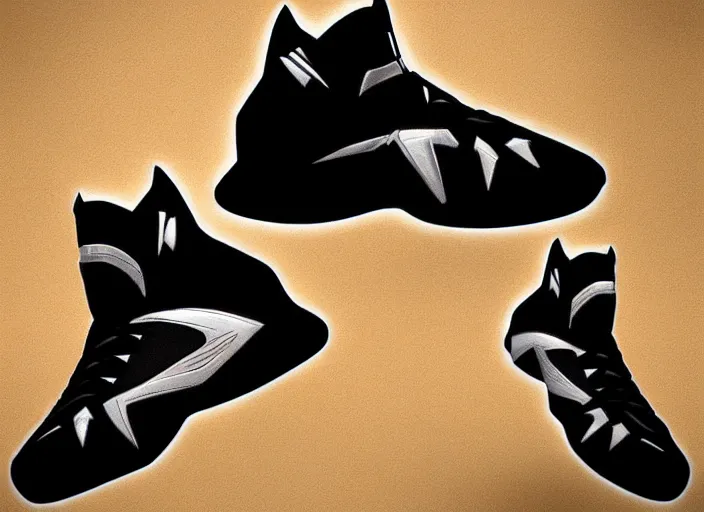 Prompt: basketball sneakers concept of black panther, trending on artstation, smooth, sharp focus