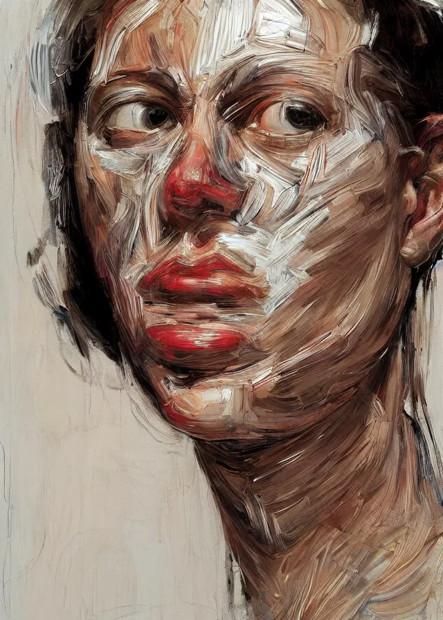 cybernetically enhanced face, portrait by jenny saville | Stable Diffusion
