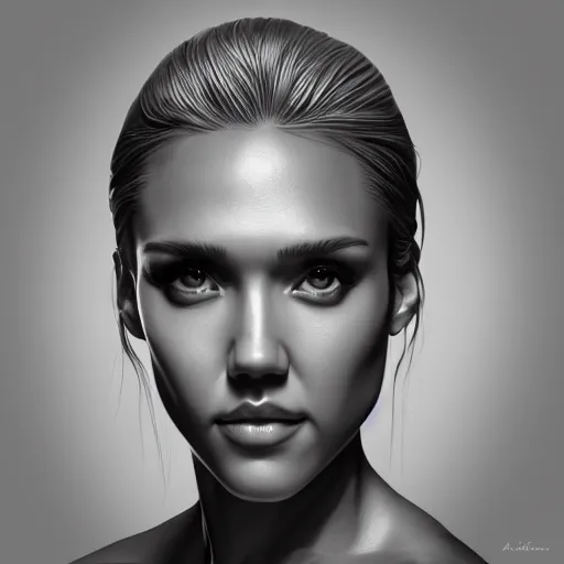 Image similar to ' a portrait of a jessica alba by artgerm'as a sculpture