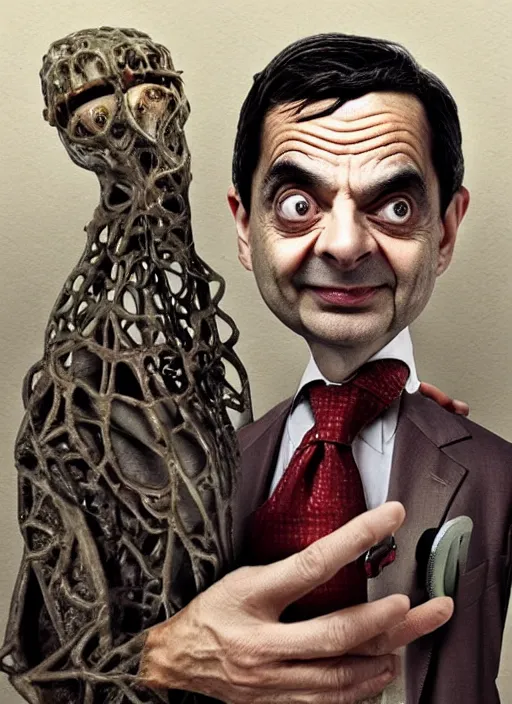 Image similar to Mr Bean as a Lovecraftian Daedric Horror