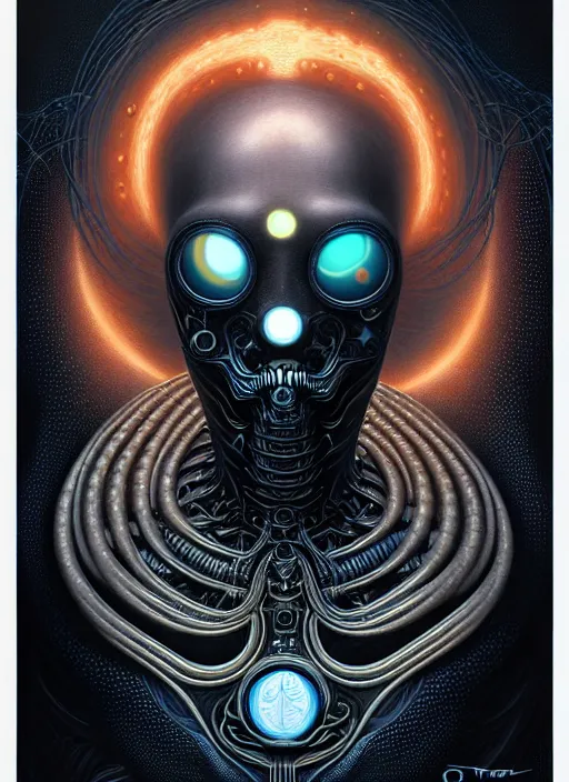 Image similar to cosmic lovecraft giger fractal electric valve portrait, pixar style, by tristan eaton stanley artgerm and tom bagshaw.