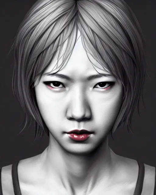 Prompt: sad adult woman character portrait, by takeshi koike, highly detailed, dynamic shadows, 4 k, splash art