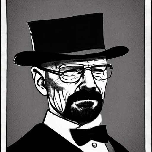 Image similar to Walter white with a top hat