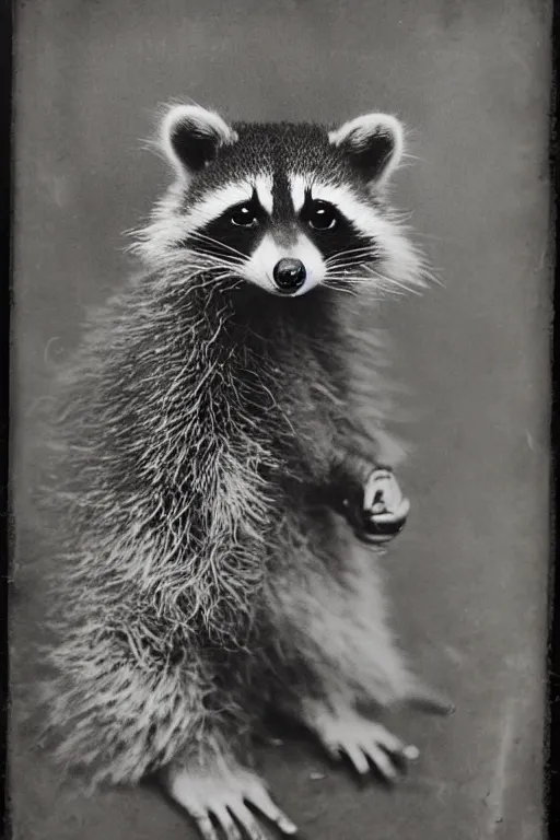 Image similar to purple stelar raccoon inspired vintage photograph