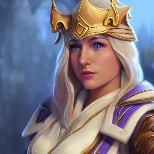 Image similar to realistic still of jaina proudmoore amazing details k beautiful ultra realistic by dandonfuga sharp focus cinematic lightning artstation