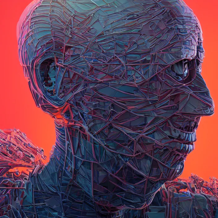 Prompt: portrait of joe biden as skeleton. burning distortions. intricate abstract. intricate artwork. by Tooth Wu, wlop, beeple, dan mumford. octane render, trending on artstation, greg rutkowski very coherent symmetrical artwork. cinematic, hyper realism, high detail, octane render, 8k, iridescent accents