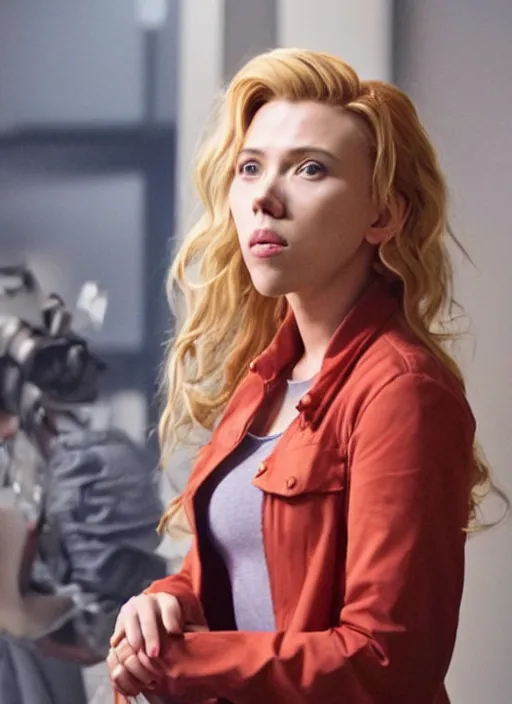 Prompt: film still of Scarlett Johansson as Junko Enoshima