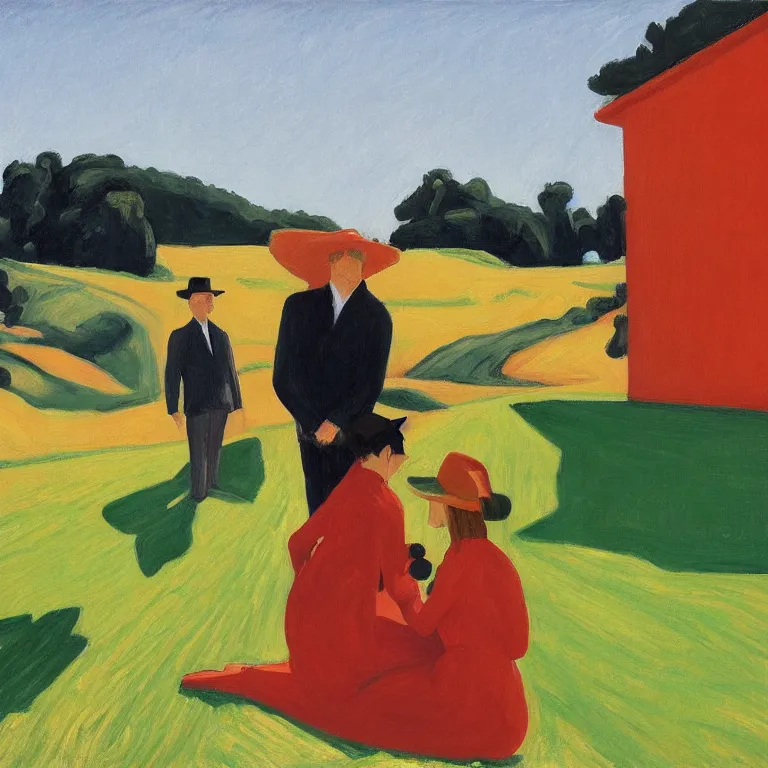 Prompt: dreaming from a new economy and a new financial system for high precision farming, painted by Alex Katz, painted by Edward Hopper, airbrush