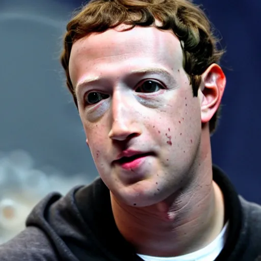 Prompt: Mark Zuckerberg plays Terminator, scene where his endoskeleton gets exposed