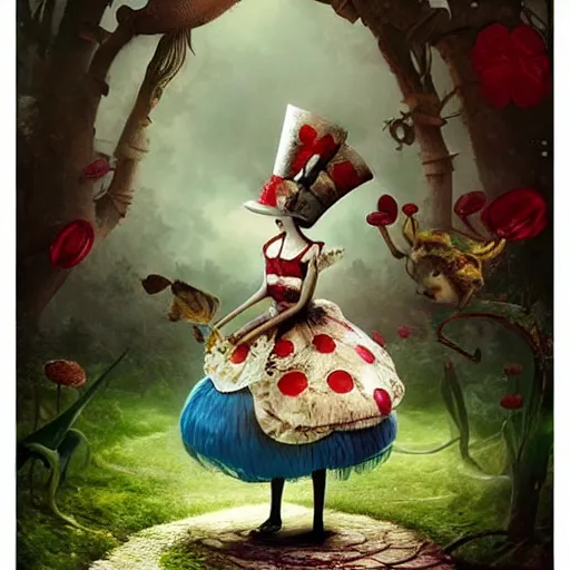 Image similar to alice in wonderland, by ray caesar and vincent callebaut and sandra chevrier, trending on artstation hq, deviantart, pinterest, 4 k uhd image