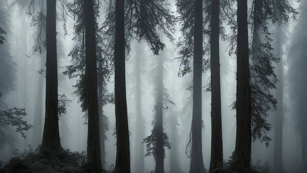 Image similar to incredible trees in a forest marc adamus, beautiful dramatic lighting