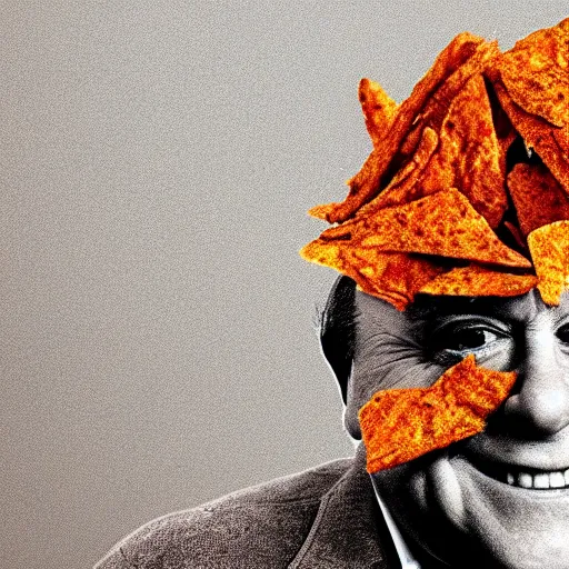 Prompt: danny devito made of a dorito