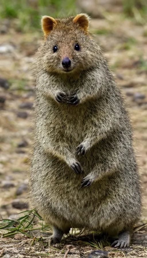 Prompt: portrait of a happy quokka as an army general