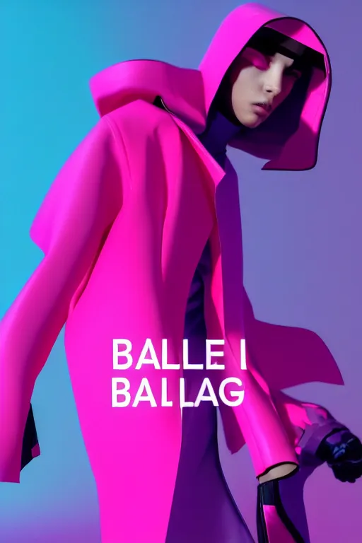 Image similar to a leaked screenshot of balenciagas 2 0 4 9 ad campaign, dayglo pink, dayglo blue, trending on artstation