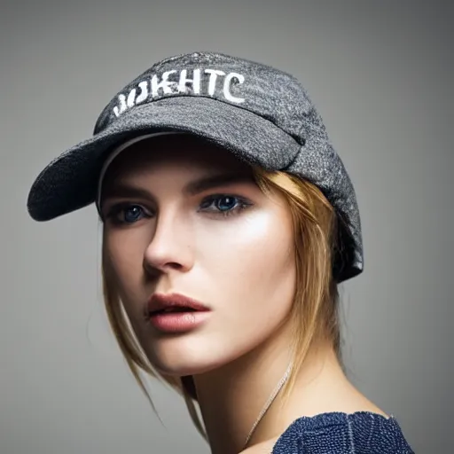 Image similar to a fashion model wearing a cap, portrait shot