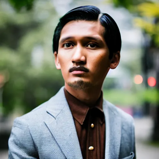 Prompt: outdoor portrait of jose rizal!! as a handsome young man in 2 0 2 0, 3 0 years old wearing stylish modern clothes, photo taken in 2 0 2 0, award winning photography, 3 5 mm f 1. 4 digital photo, matte colors