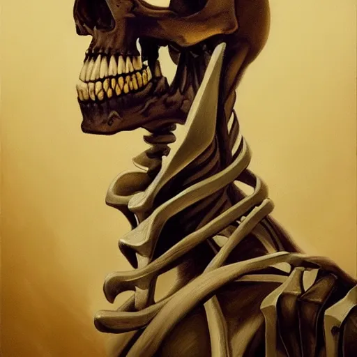 Prompt: Sombre imposing regal skeleton duke posed for a portrait as oil painting, macabre, artstation