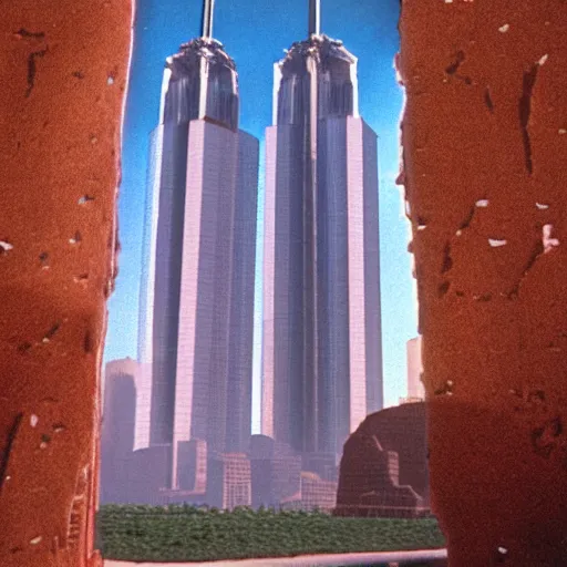 Prompt: the twin towers, photorealistic, extreme detail, beautiful, 8 k, 1 9 8 0 s era