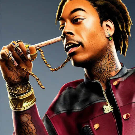 Image similar to wiz khalifa, as a character in tekken