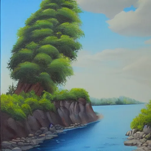 Prompt: impastio landscape painting