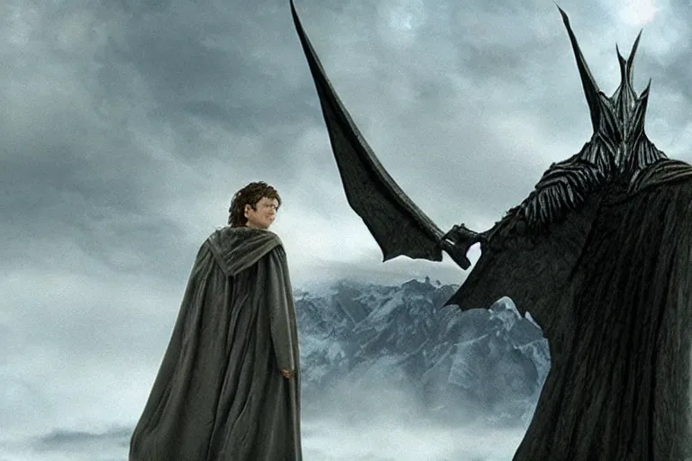 Image similar to The Lord of the Rings: a young, winged Nazgul.