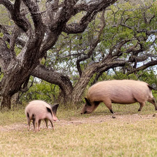 Image similar to wild pigs in the Texas hill country, 50mm, professional photography