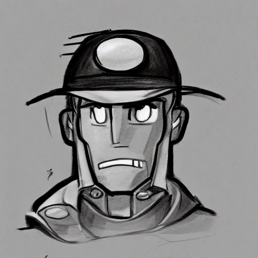 Prompt: a sketch of scout tf2