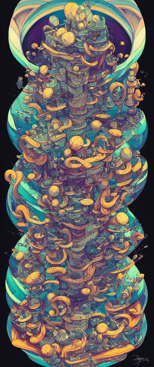 Image similar to burdly twisted turn of fate abstraction, centered award winning ink pen illustration, isometric abstract illustration by dan mumford, edited by craola, technical drawing by beeple and tooth wu, tiny details by artgerm and watercolor girl, symmetrically isometrically centered