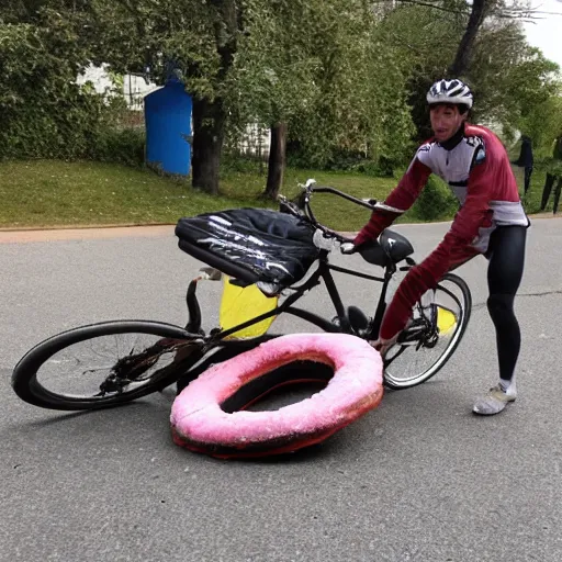 Image similar to cyclist trapped under donut avalanche