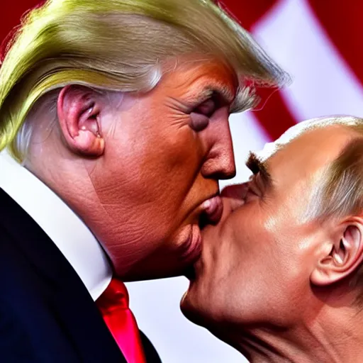 Image similar to putin kissing donald trump