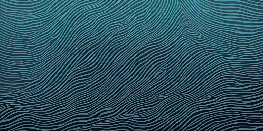 Prompt: ocean wave, mads berg, karolis strautniekas, film noir, stippled light, dramatic lighting, editorial illustration, detailed, fine texture, matte print, art deco, brutalism, dark blue + dark orange, red, black, ( ( habitat 6 7 background ) ) 1 0 2 4
