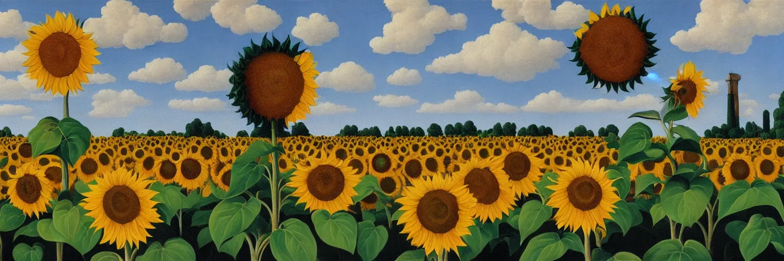 Image similar to sunflower painting magritte