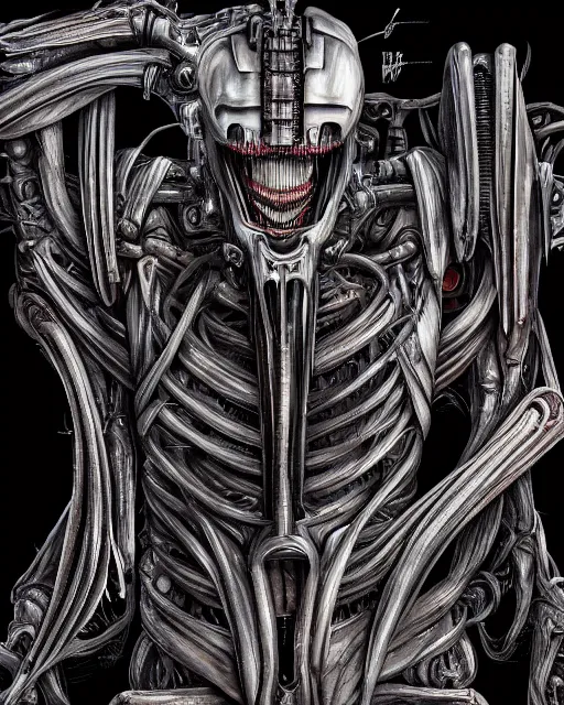 Image similar to megatron by hr giger, biomechanical, 4 k, hyper detailed