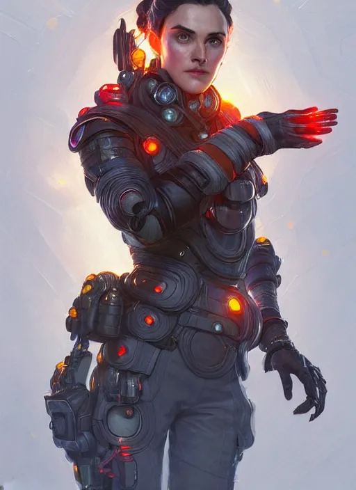 Image similar to portrait of apex legends katie mcgrath, intricate, elegant, glowing lights, highly detailed, digital painting, artstation, glamor pose, concept art, smooth, sharp focus, illustration, art by artgerm and greg rutkowski, artey freytag