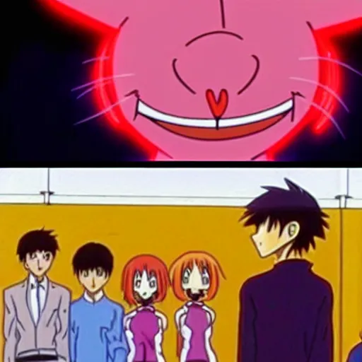 Prompt: garfield third impact in neon genesis evangelion, anime