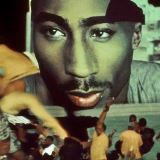 Prompt: tupac footage in cuba, photo by steve mccury and annie leibovitz