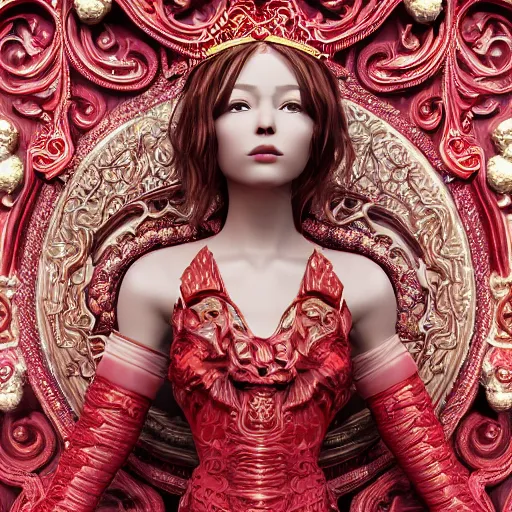 Image similar to princess of ruby, ornate, intricate, hyper detailed, stunning, 4 k, octane render