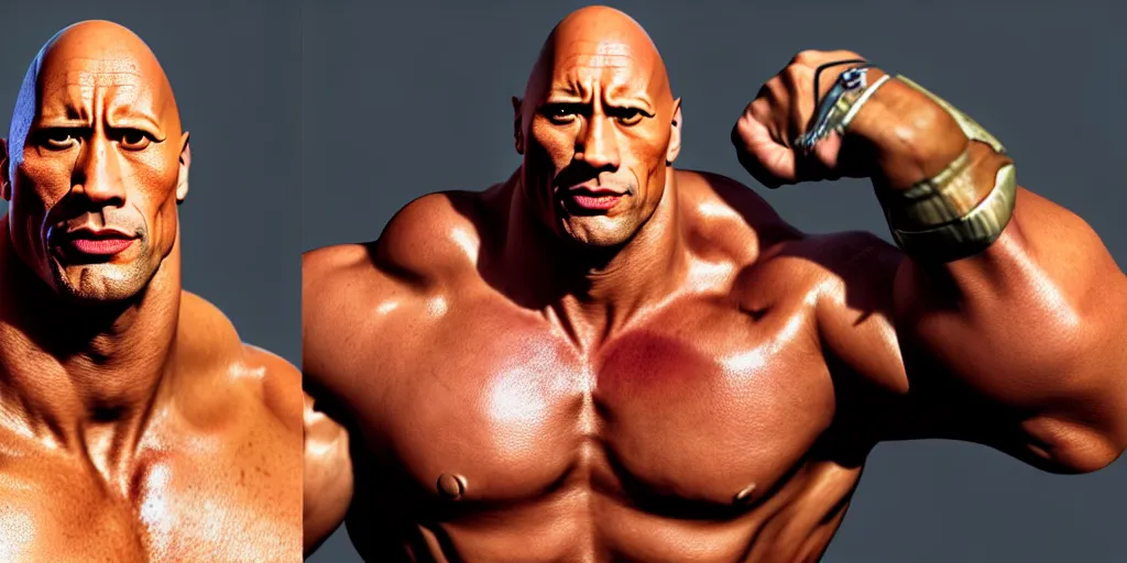 Image similar to dwayne the rock johnson if he never ever worked out or went to the gym, art by yiosgs ghdsjkhg, high detailed, super high resolution, realistic, concept art, artistic, octane render, masterpiece fine details