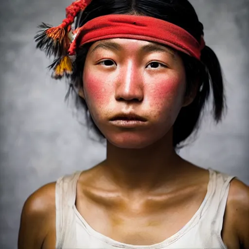 Prompt: photo of a young japanese brazillian woman in the style of martin schoeller