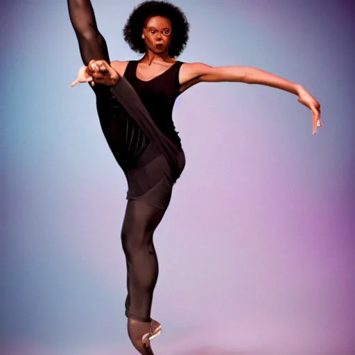 Prompt: Samuel L. Jackson as a ballerina, dancing gracefully, studio lighting