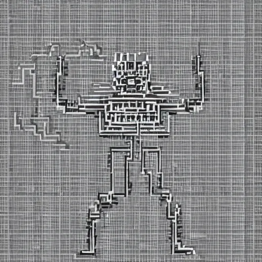 Prompt: a terrifying ancient monster made of static emerges from the gloom in ascii art style