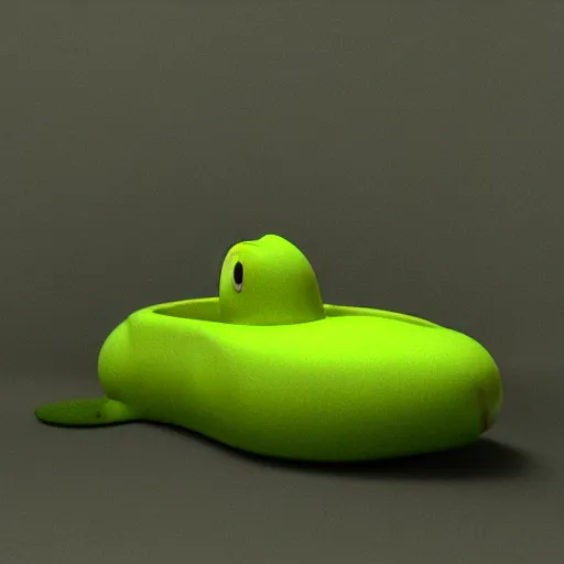 Prompt: rubber duck made of green slime melting on a bathroom, octane render, unreal engine, excellent composition, trending on artstation, million of likes