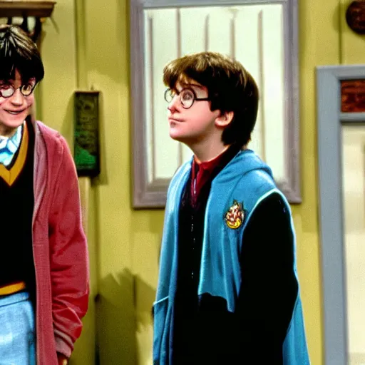 Image similar to film still of Harry Potter in Fresh Prince of Bell Air