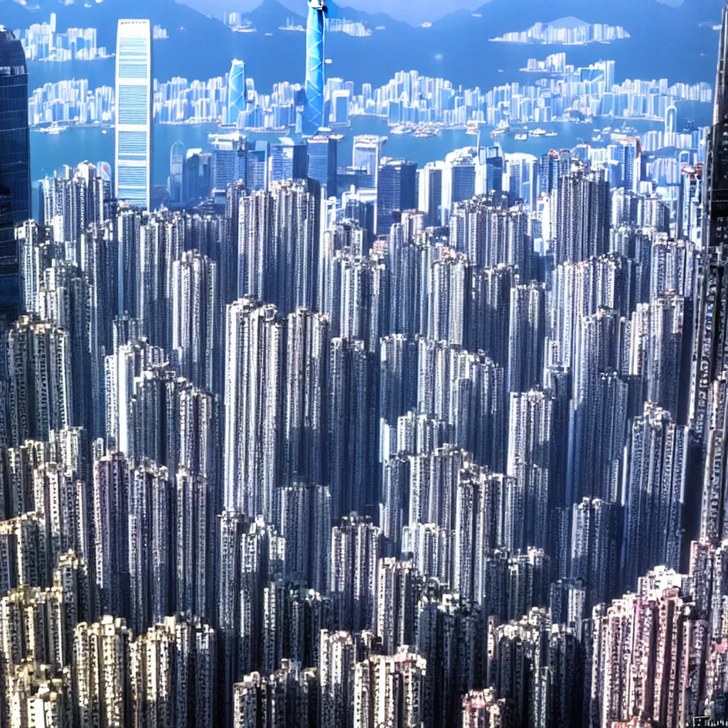 Prompt: hong kong city view from movie the fifth element 1 9 9 7, skyscrapers and flying cars, panoramic, perspective, film snapshot