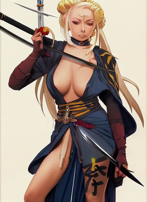 Prompt: isabelledeltore as an anime samurai water swordwoman, dark light night, sharp focus, digital painting, concept art, d & d, art by ufotable and artgerm and greg rutkowski and alphonse mucha