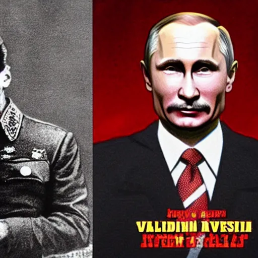 Prompt: vladimir putin starring as josef stalin living in bolshevik nightmare, circa 1 9 4 2.