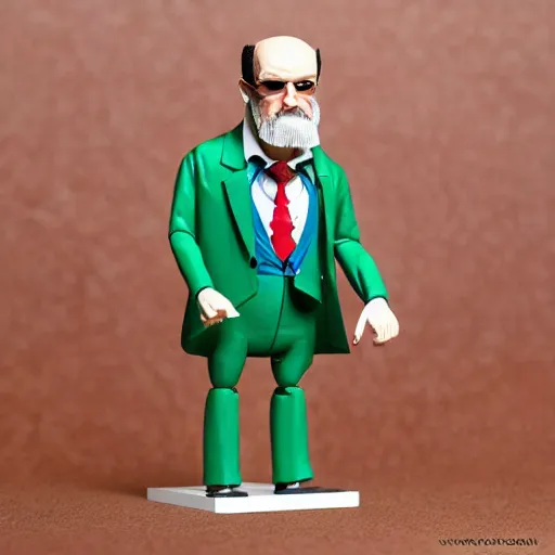 Prompt: carl jung cosplay sigmund freud, stop motion vinyl action figure, plastic, toy, butcher billy style