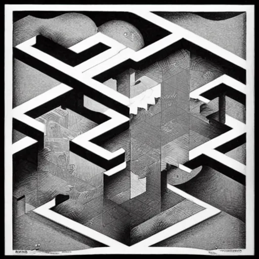 Image similar to isometric art by m. c. escher